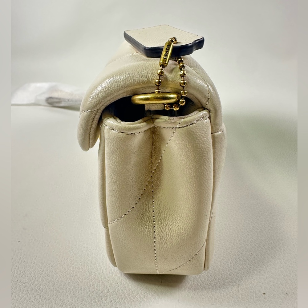 NEW COACH TABBY CROSSBODY WRISTLET LEATHER WOMENS BAG CHALK/WHITE - Picture 11 of 14